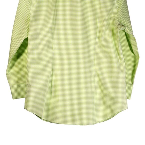 Chaps Ralph Lauren Women's Shirt Button Up Green White Check 3/4 Sleeve Top L - Picture 7 of 8